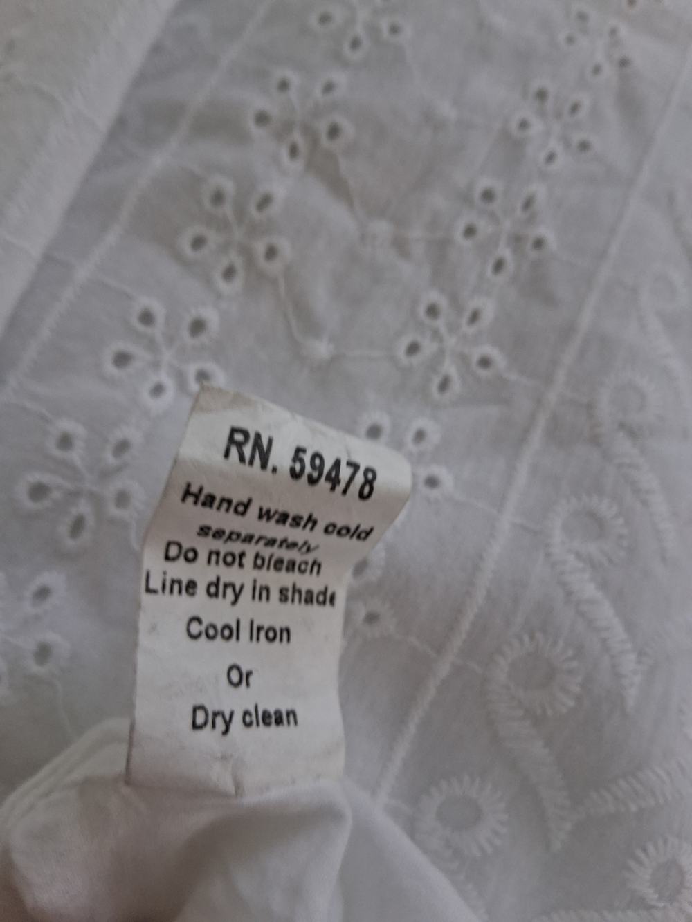 Valentina Naldi White Eyelet Cotton Sleeveless Drop-Waist Dress Size Large - Picture 8 of 12
